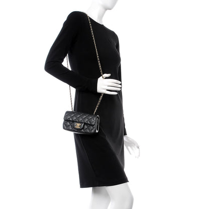 Chanel Metallic Caviar Quilted Extra Mini Flap Black 2 of 8