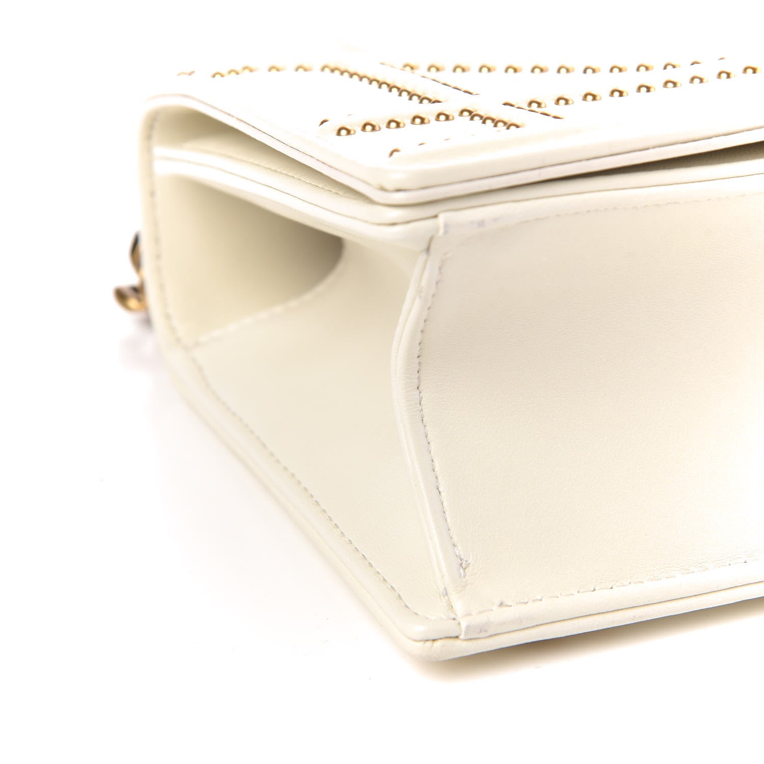 Christian Dior Lambskin Studded Small Diorama Flap Bag Off White 8 of 9