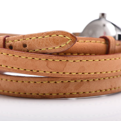 Louis Vuitton Stainless Steel Vachetta 28mm Tambour Triple Wrap Quartz Watch Brown 7 of 10