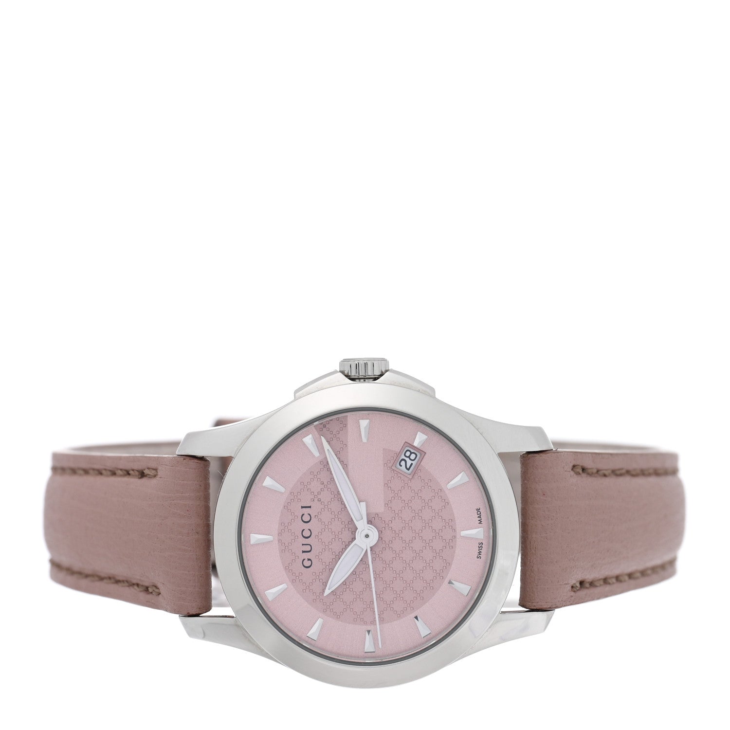Gucci Stainless Steel Calfskin 27mm G-Timeless Quartz Watch Pink 2 of 4