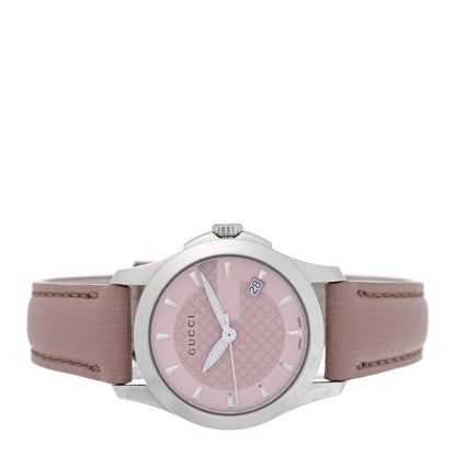 Gucci Stainless Steel Calfskin 27mm G-Timeless Quartz Watch Pink 2 of 4