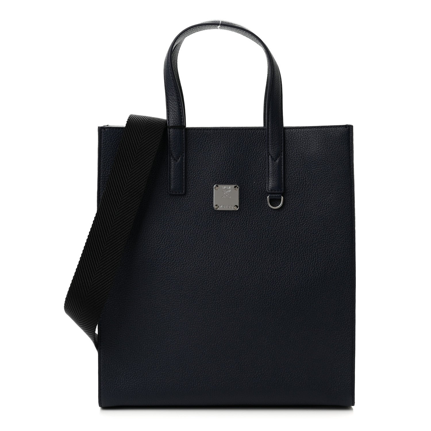 MCM Grained Calfskin Small Klassik Tote Navy 1 of 10