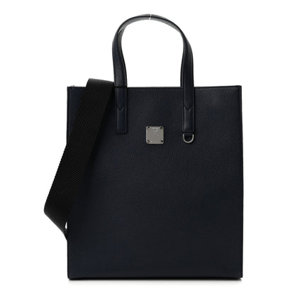 MCM Grained Calfskin Small Klassik Tote Navy 1 of 10