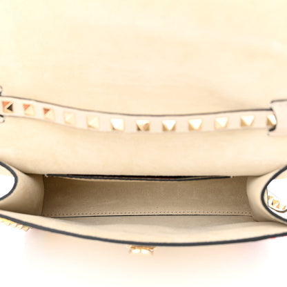 Valentino Garavani Pebbled Calfskin Embroidered Medium Rockstud Flip Lock Crossbody Bag Ivory 5 of 12