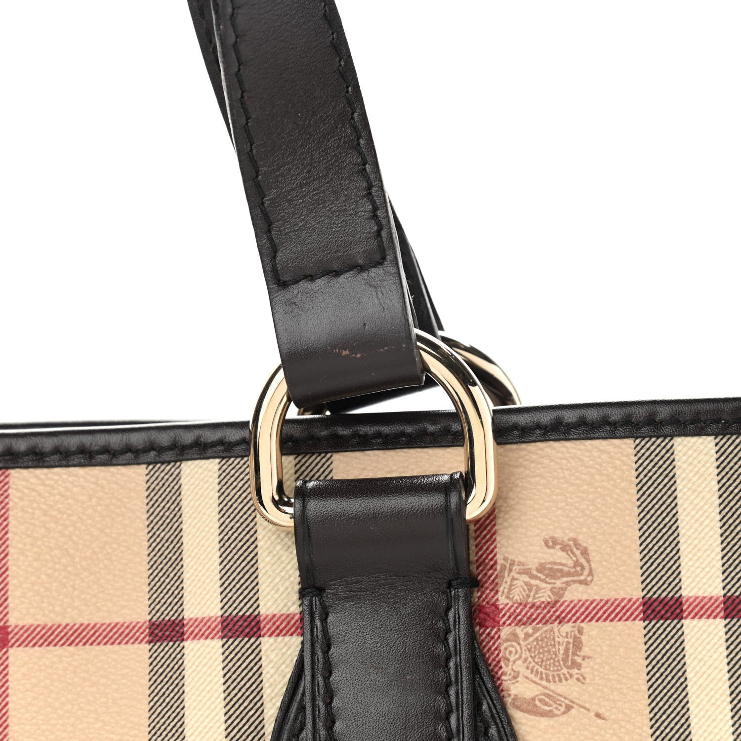 Burberry Haymarket Check Small Onslow Tote Chocolate 18 of 21