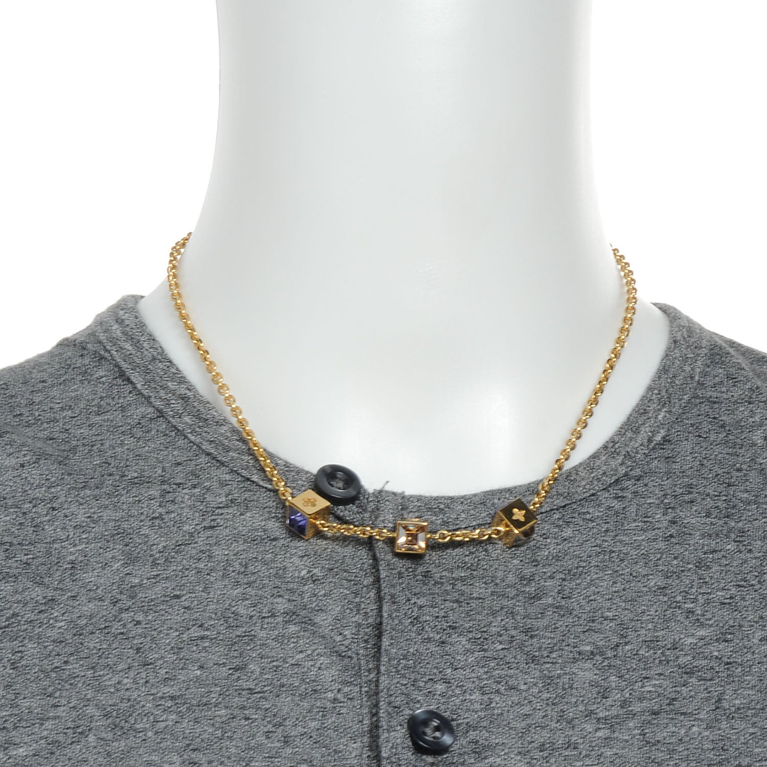 Louis Vuitton Swarovski Gamble Short Necklace Azur 2 of 6