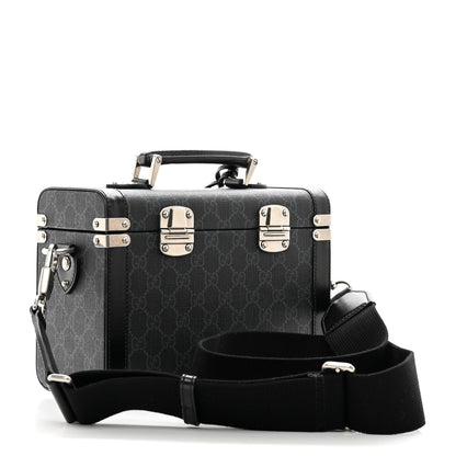 Gucci GG Supreme Monogram Calfskin Savoy Top Handle Beauty Case Black 3 of 10