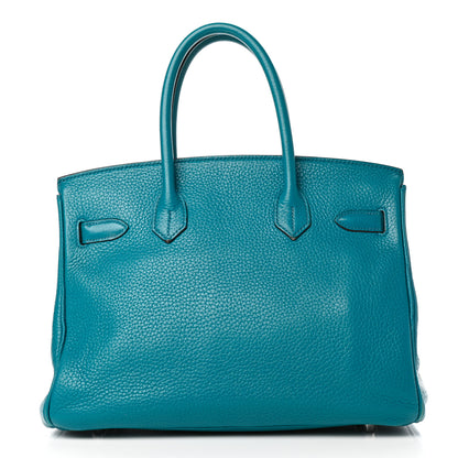 Hermes Taurillon Clemence Birkin 30 Bleu Izmir 4 of 36