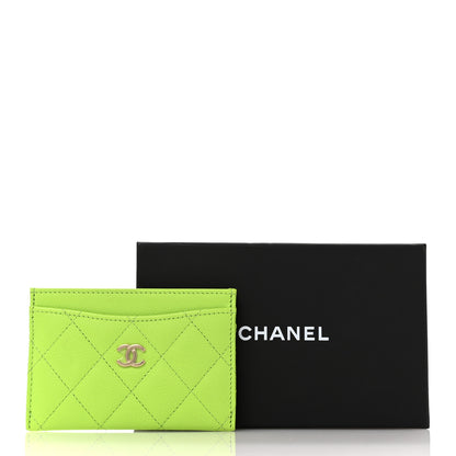 Chanel Caviar Quilted Card Holder Green 9 of 9