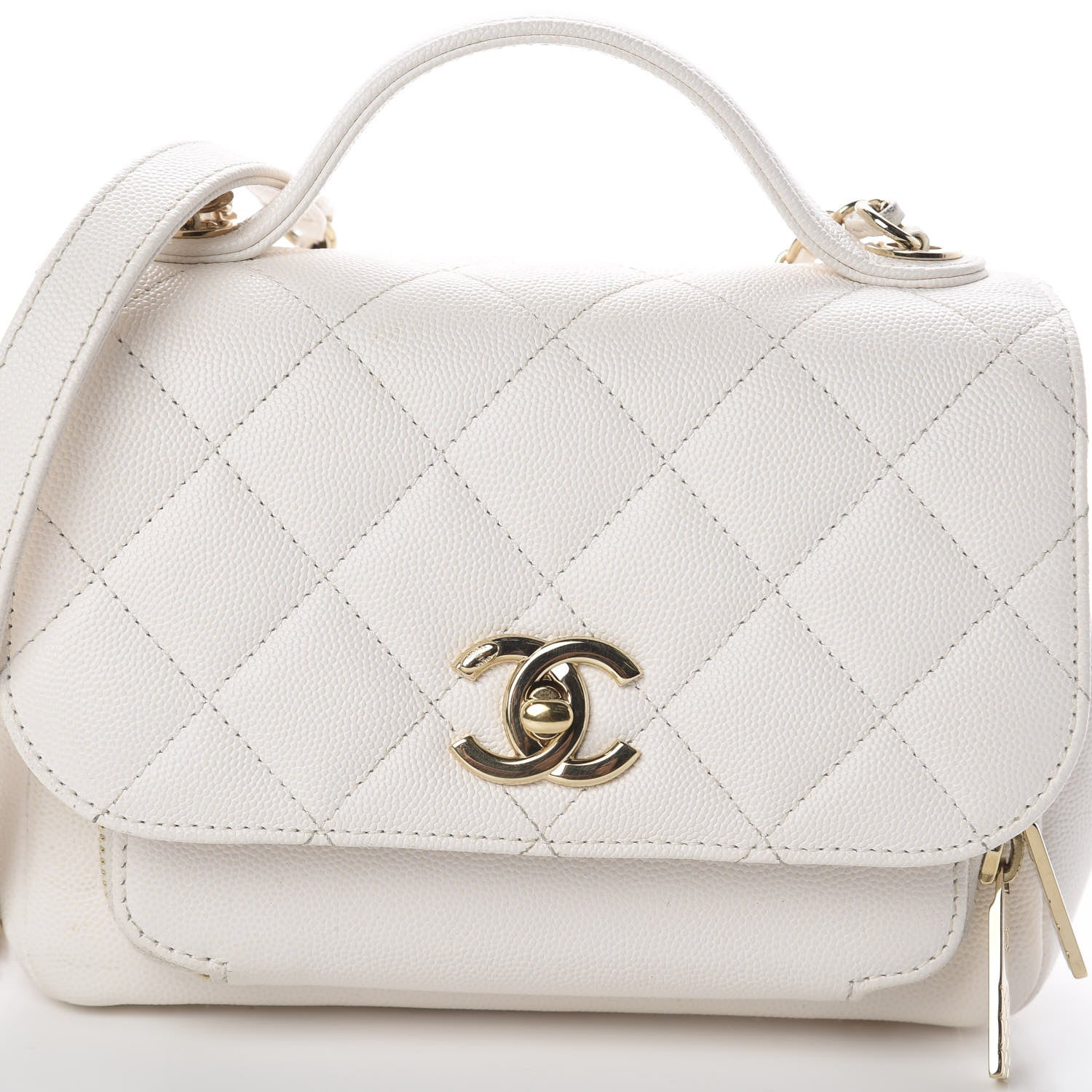 Chanel Caviar Quilted Mini Business Affinity Flap White 9 of 9