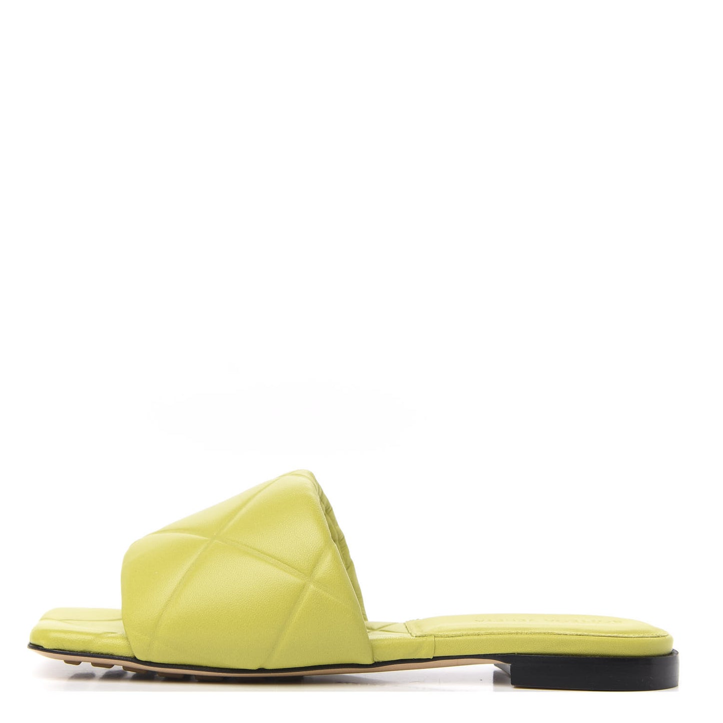 Nappa Quilted Rubber Lido Flat Sandals 36 Kiwi