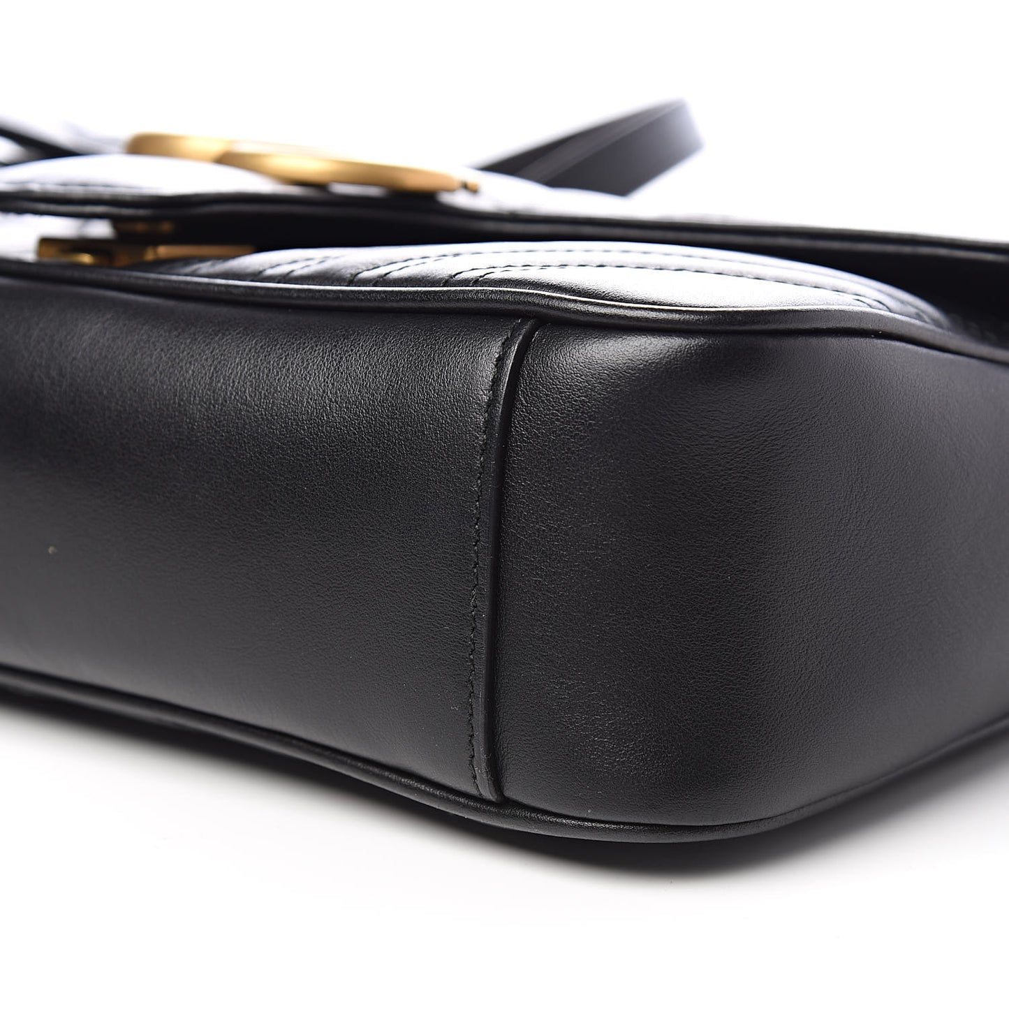 Calfskin Matelasse Small GG Marmont Shoulder Bag Black