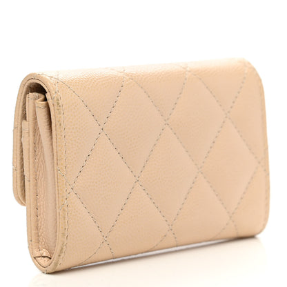 Chanel Caviar Pearl Quilted Coco Candy Flap Card Holder Beige 3 of 13