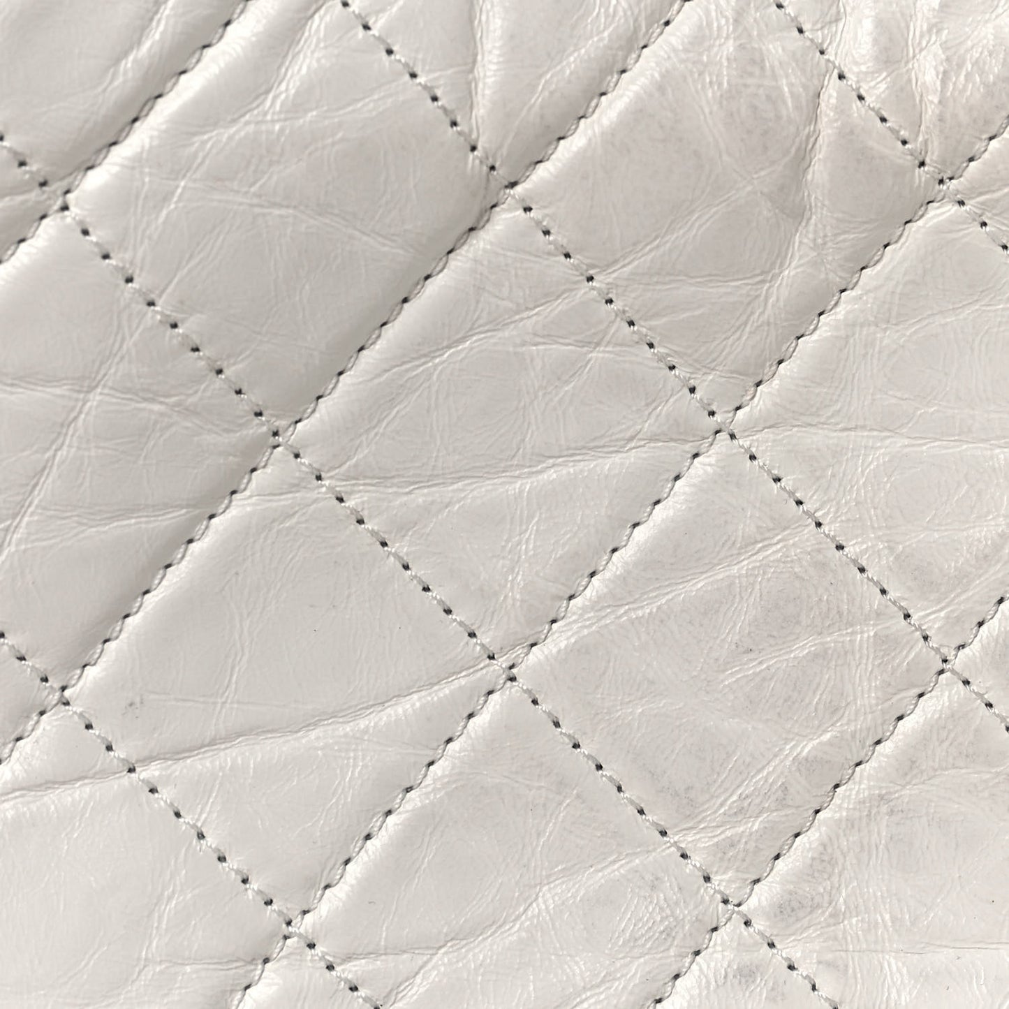 Aged Calfskin Quilted Small Gabrielle Hobo Black White