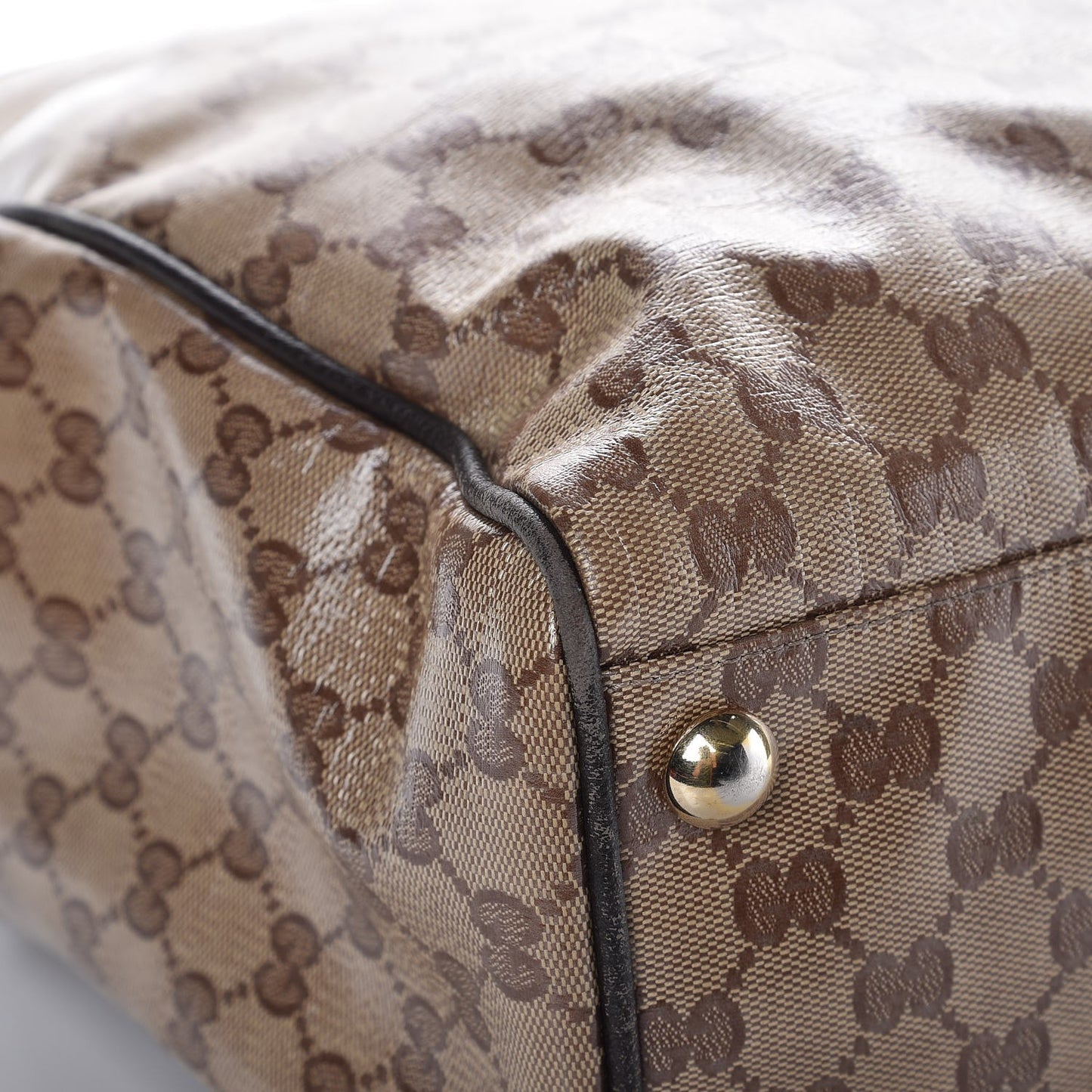 Crystal Monogram Tote Dark Brown