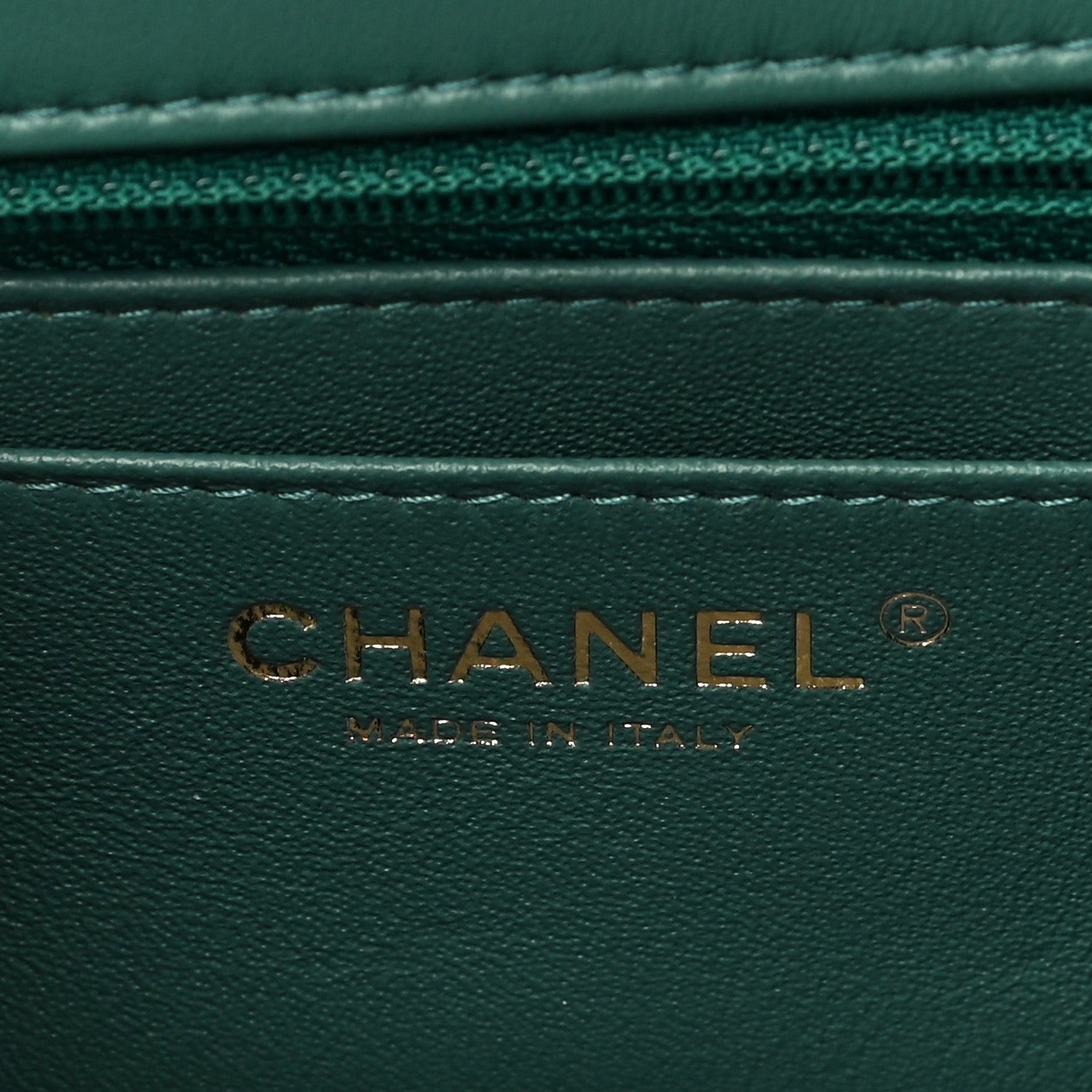 Chanel Lambskin Quilted Mini Rectangular Flap Dark Green 5 of 9