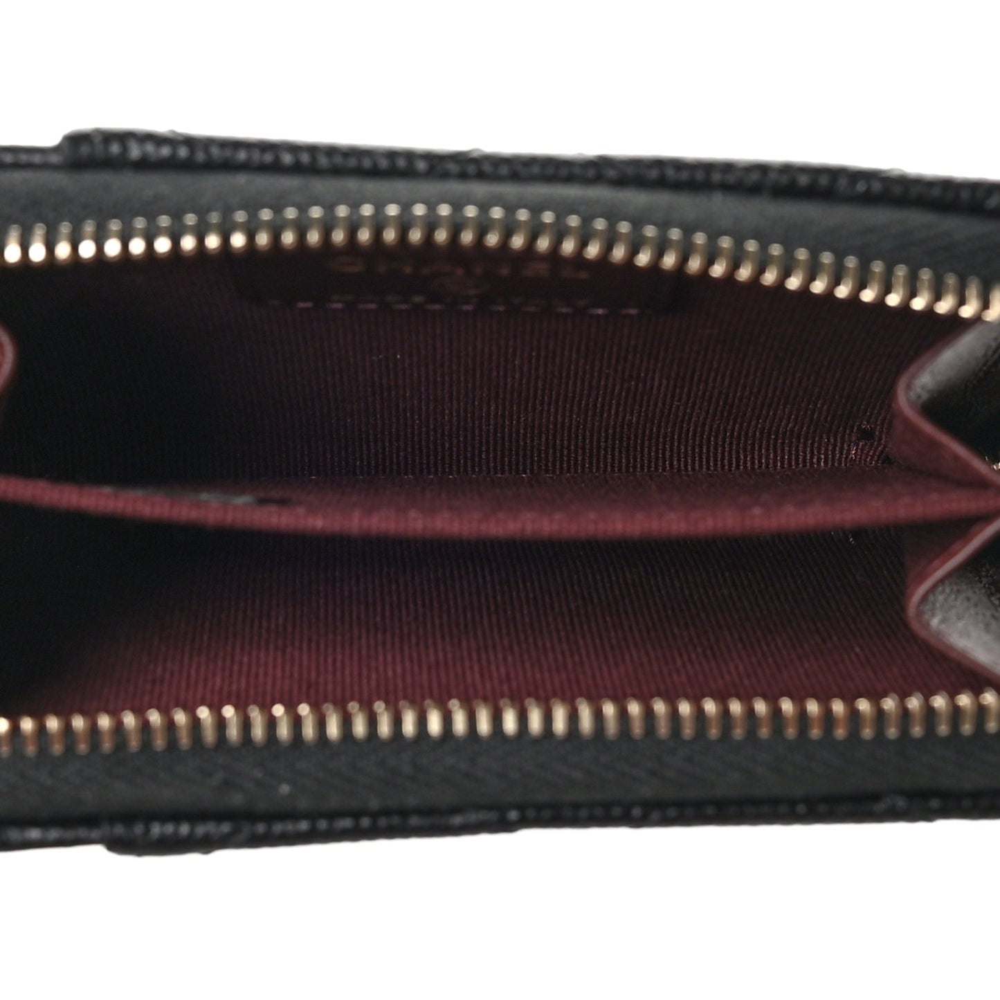 Caviar Quilted Zip Card Holder Black