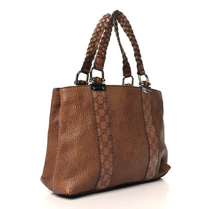Gucci Calfskin Medium Bamboo Bar Tote Bag Brown 2 of 11