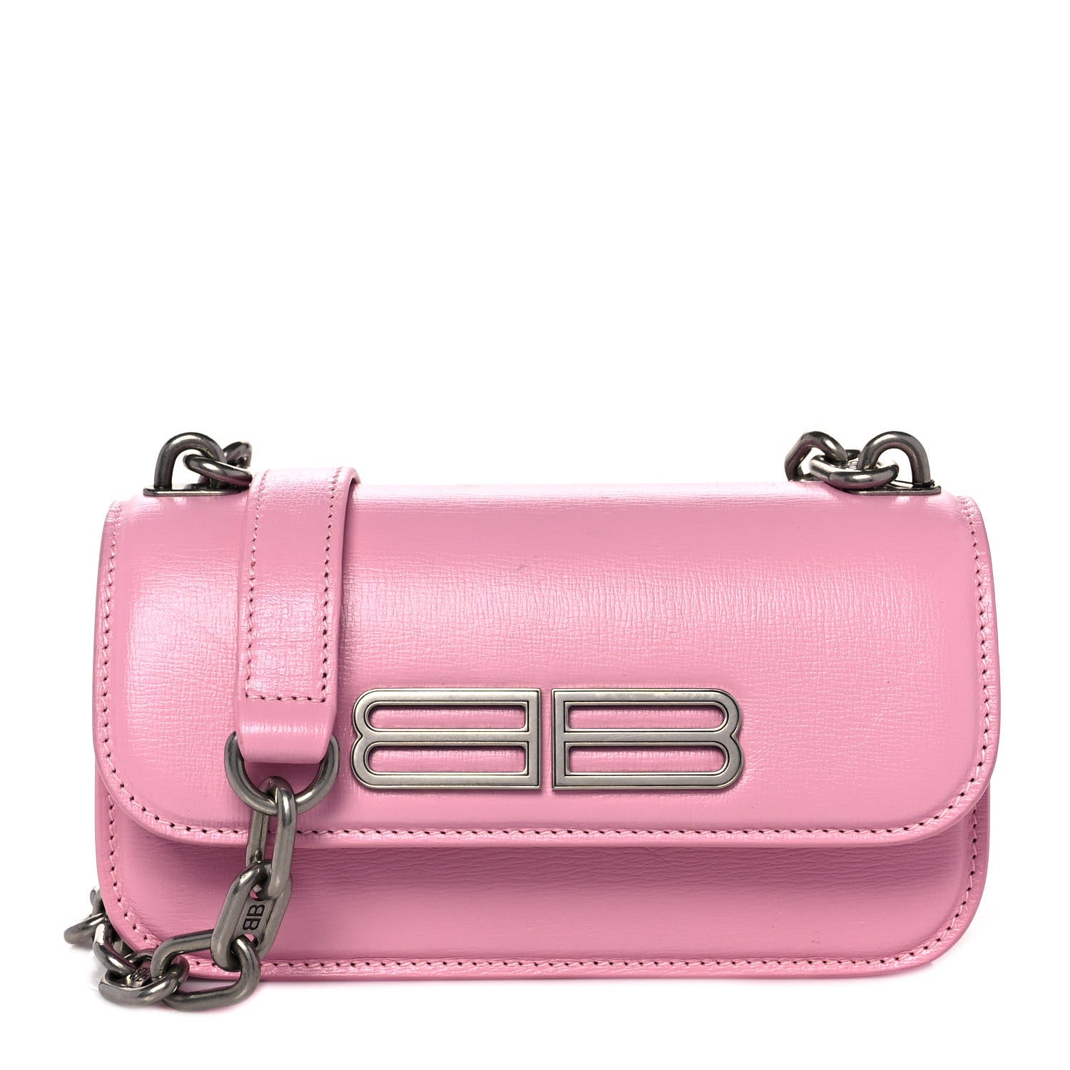 Balenciaga Calfskin Stripe Embossed Gossip Chain Bag XS Candy Pink 1 of 7