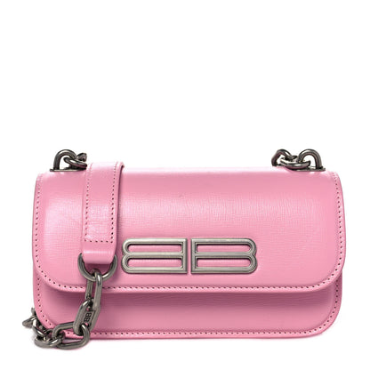 Balenciaga Calfskin Stripe Embossed Gossip Chain Bag XS Candy Pink 1 of 7