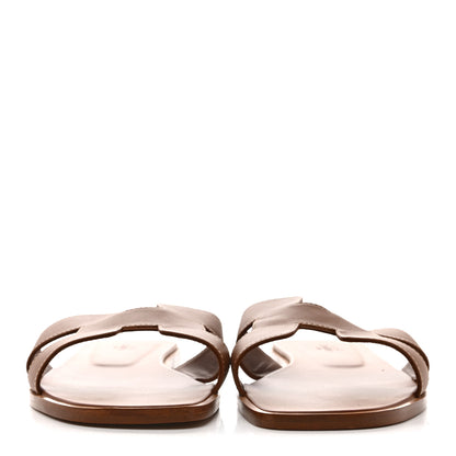 Hermes Box Calfskin Oran Sandals 41 Gold 3 of 9