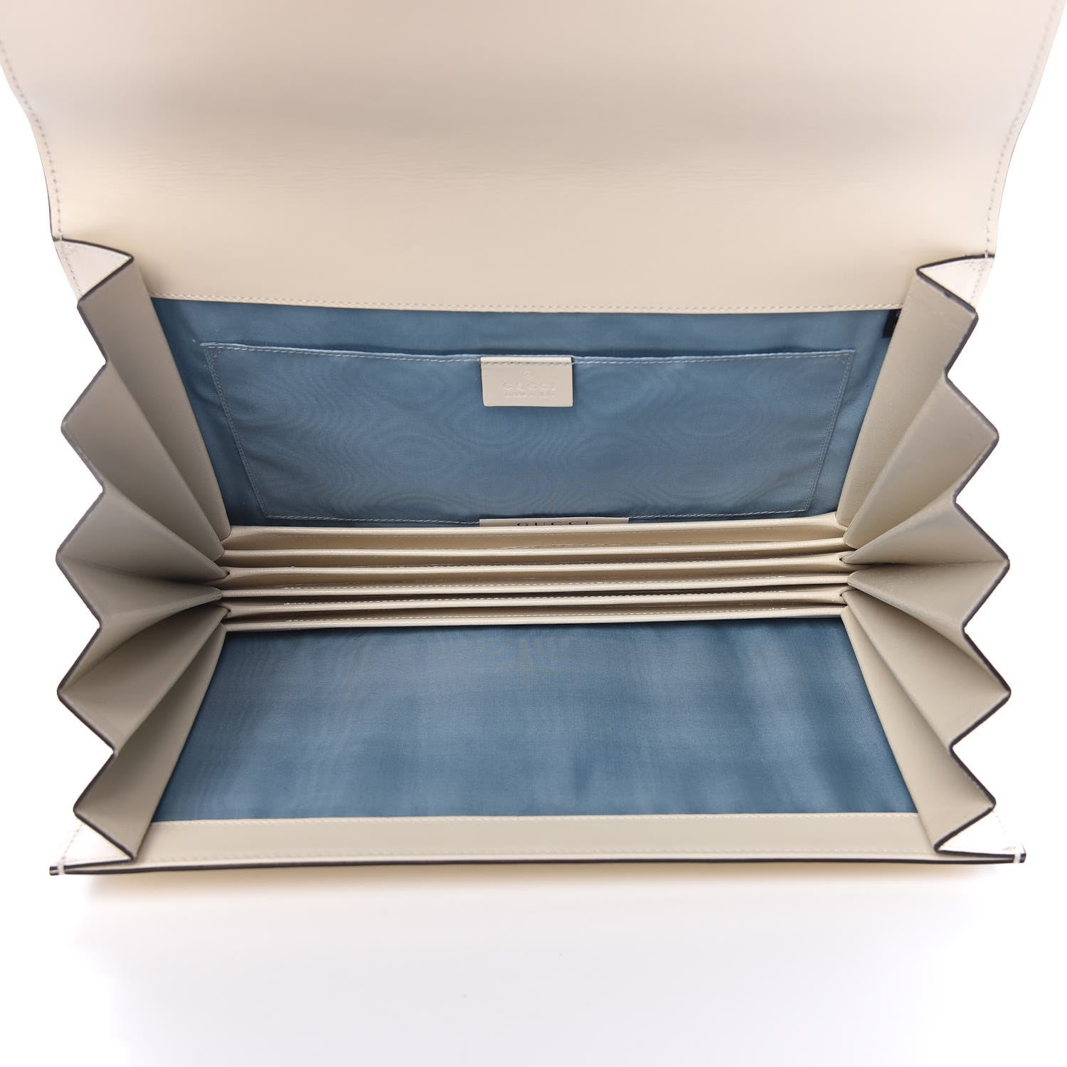 Gucci X SEGA Calfskin GUCCY Stars Portfolio Bag Mystic White Gold 6 of 11