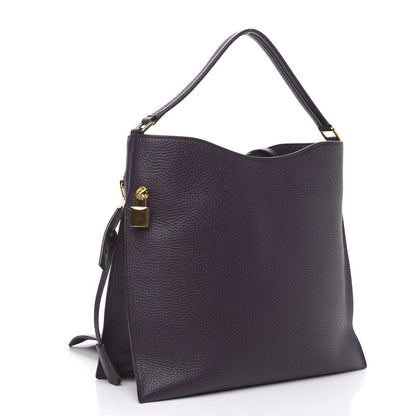 Tom Ford Pebbled Calfskin Small Alix Padlock Zip Hobo Bag Wine 3 of 11