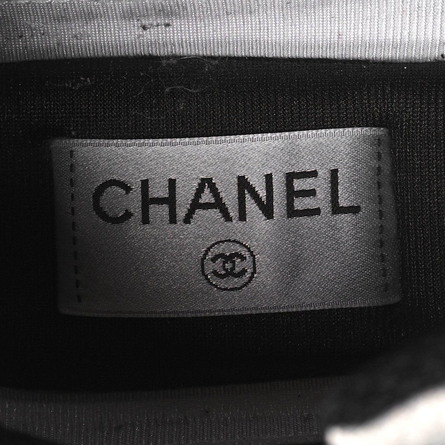 Chanel Mesh Suede Calfskin Grained Calfskin Womens CC Sneakers 39.5 White Black 7 of 8