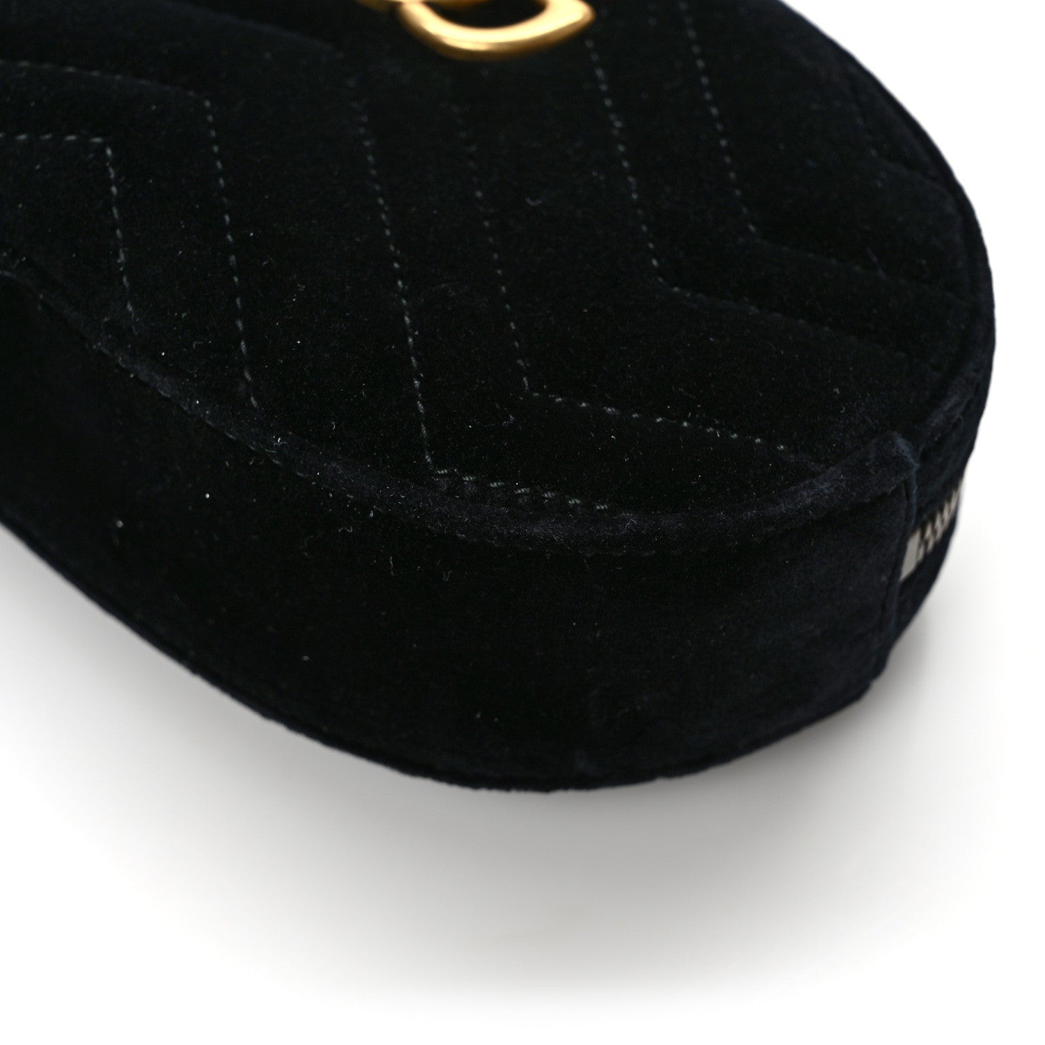 Gucci Velvet Matelasse GG Marmont Belt Bag 75 30 Black 11 of 12