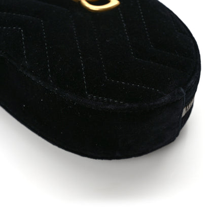 Gucci Velvet Matelasse GG Marmont Belt Bag 75 30 Black 11 of 12