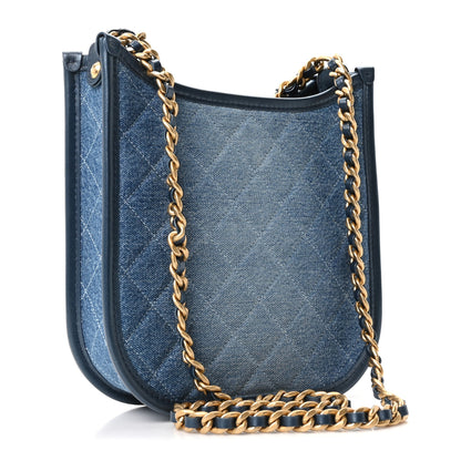 Chanel Washed Denim Quilted Small Hobo Blue 2 of 9