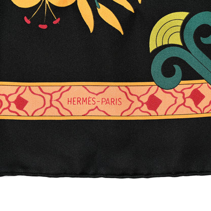 Hermes Silk Les Printemps de Thera Scarf 90 Black 2 of 7
