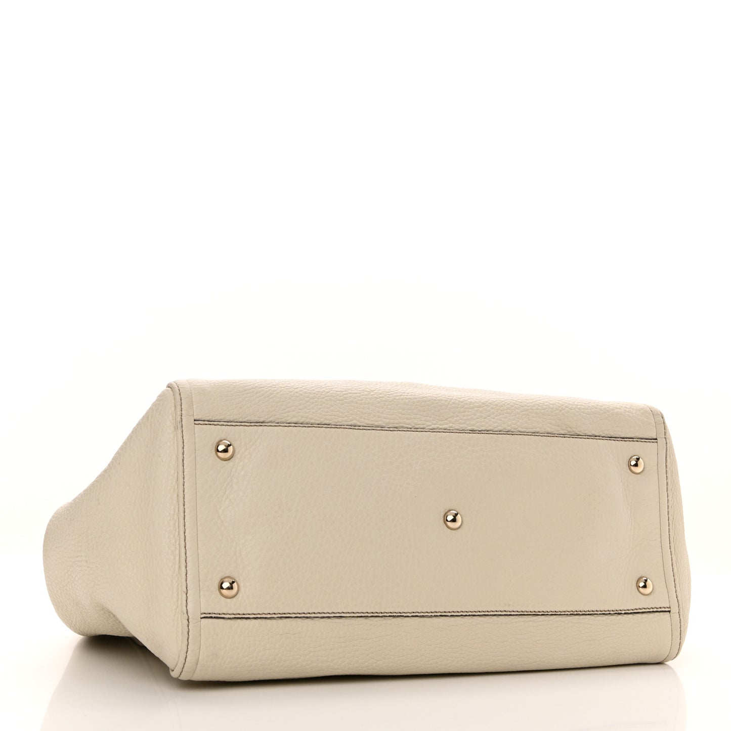 Pebbled Calfskin Medium Soho Shoulder Bag Off White