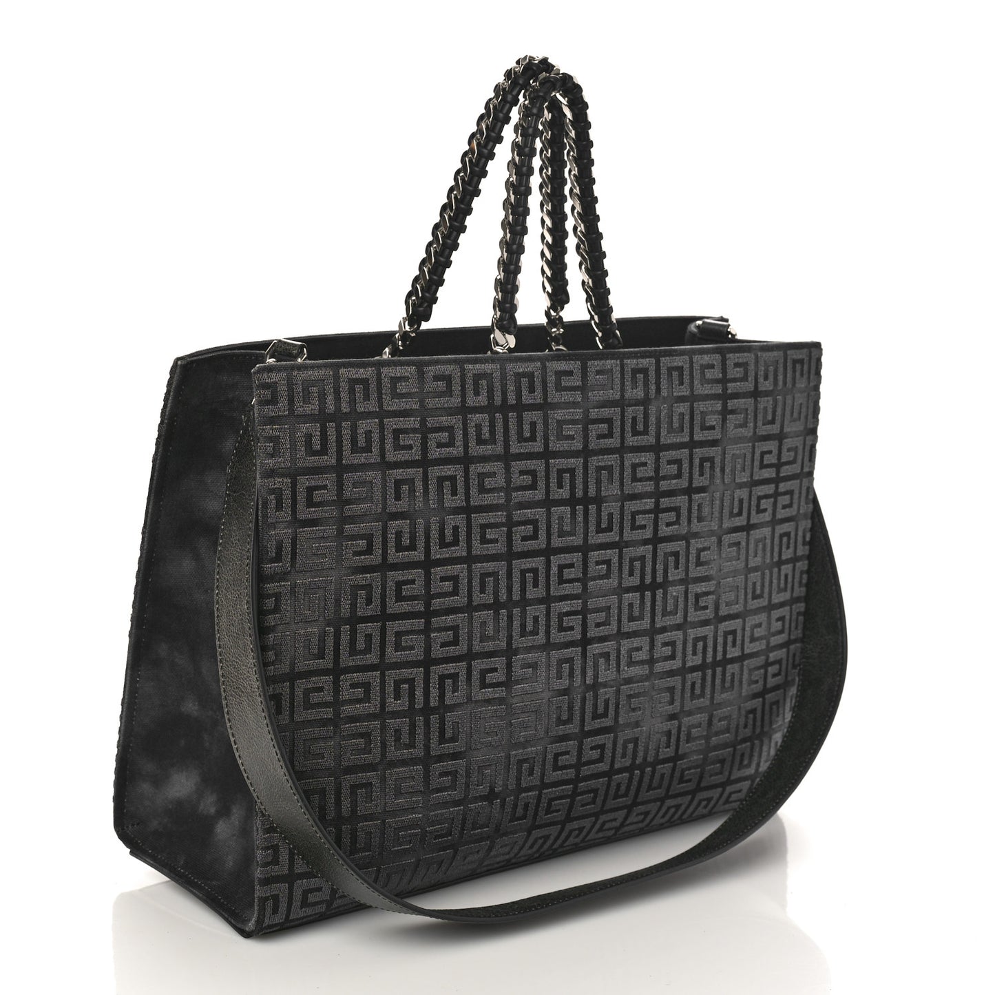 Canvas Jacquard 4G Medium Chain G-Tote Dark Grey
