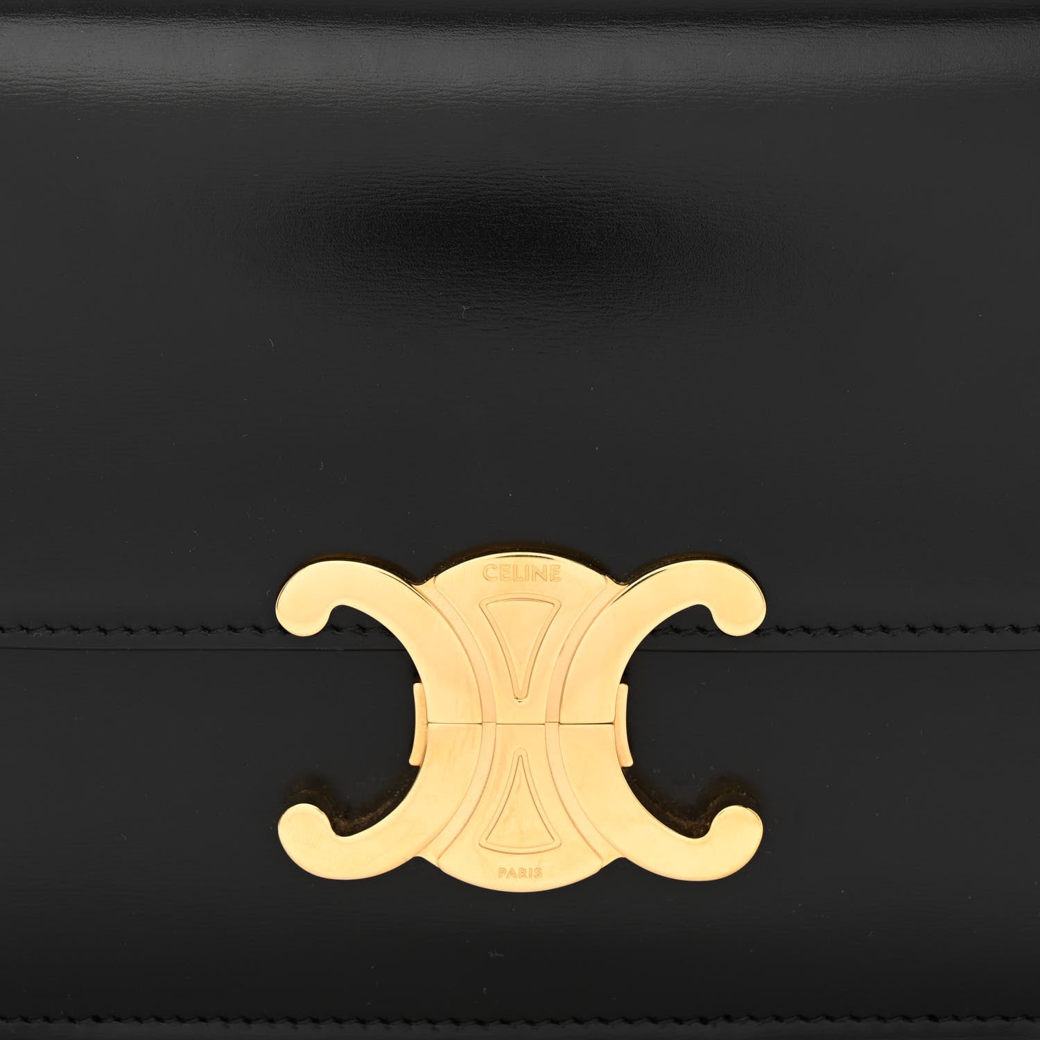 Celine Shiny Calfskin Teen Triomphe Black 10 of 12