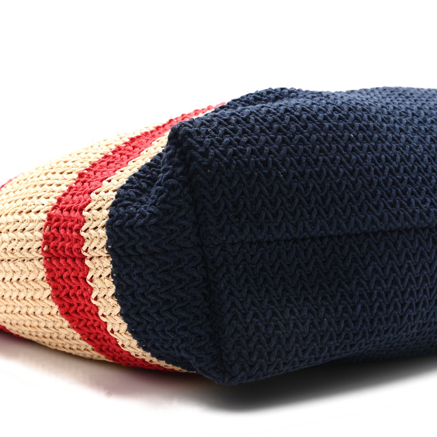 Miu Miu Raffia Crochet Stripe Tote Natural Blue 8 of 10