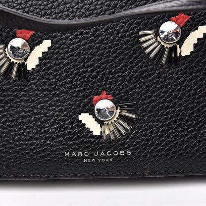 Marc Jacobs Grained Calfskin Embellished Tulip Print Wallet Crossbody Black Multicolor 9 of 12