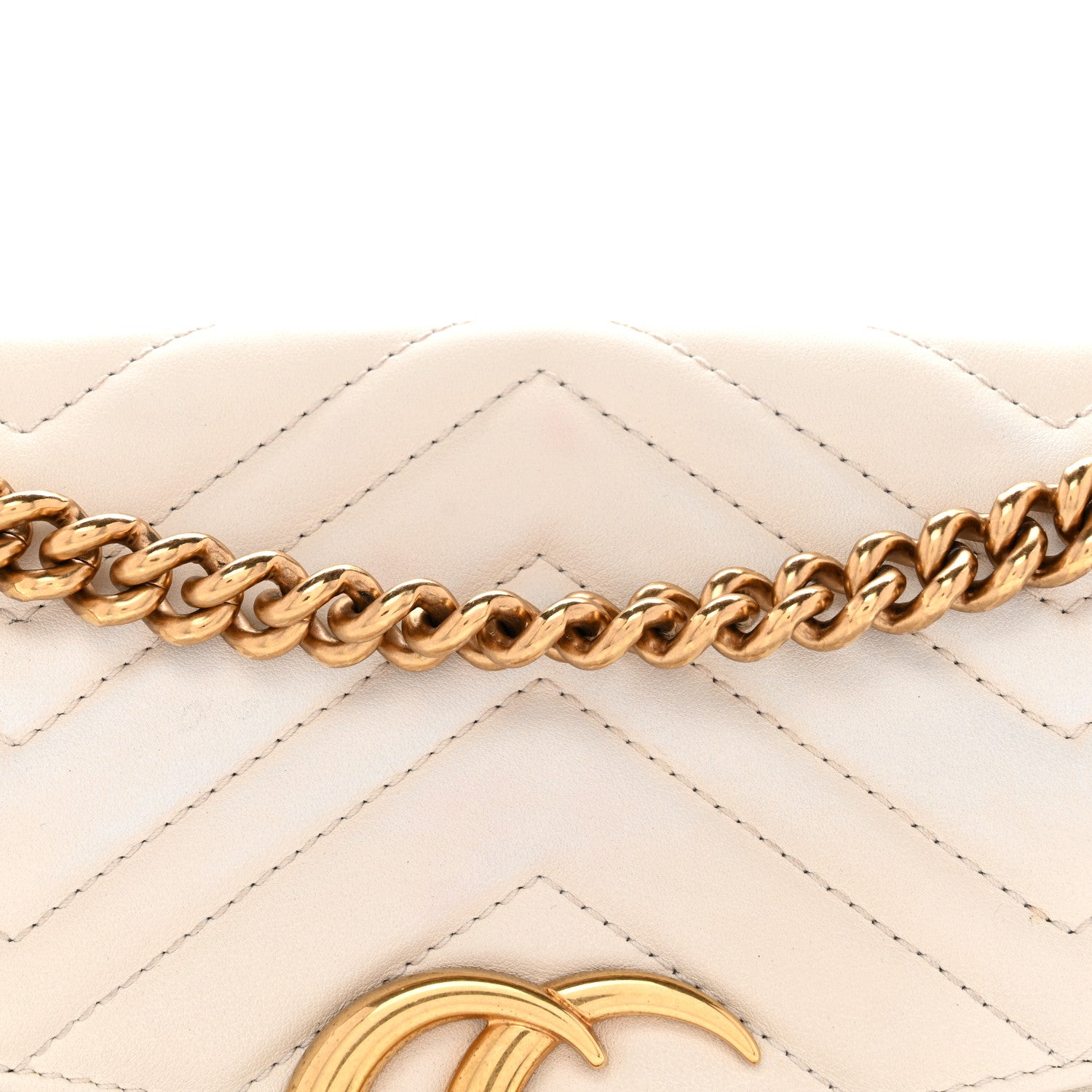 Gucci Calfskin Matelasse Small GG Marmont Shoulder Bag White 8 of 15