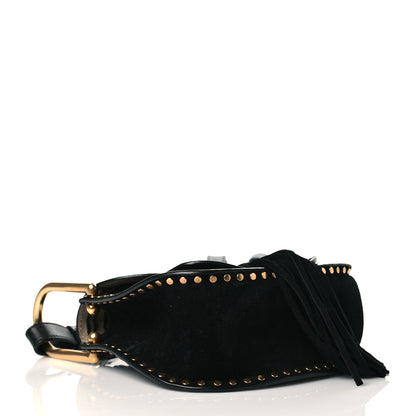 Chloe Suede Calfskin Braided Mini Hudson Shoulder Bag Black 4 of 10