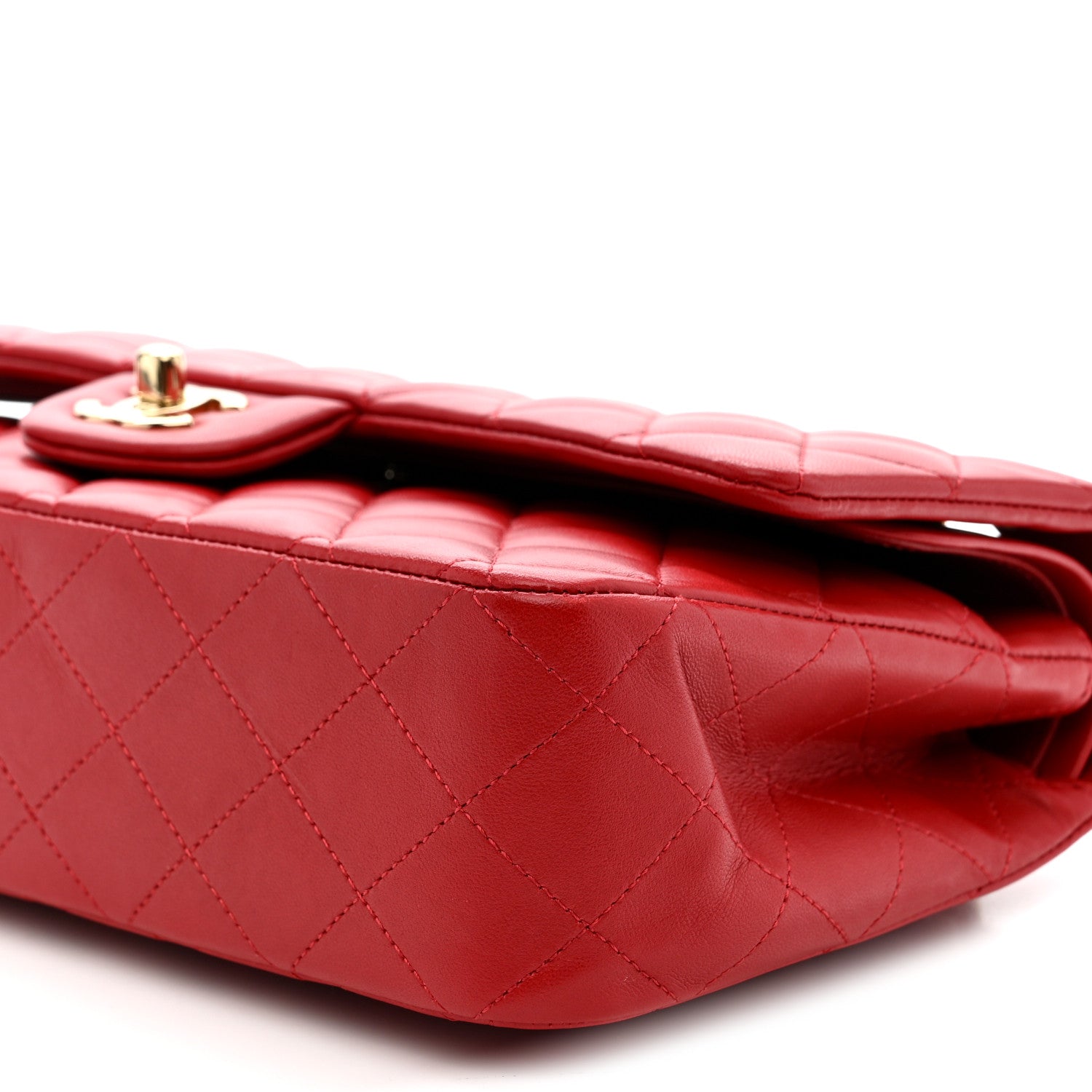Chanel Lambskin Quilted Medium Double Flap Red 10 of 14