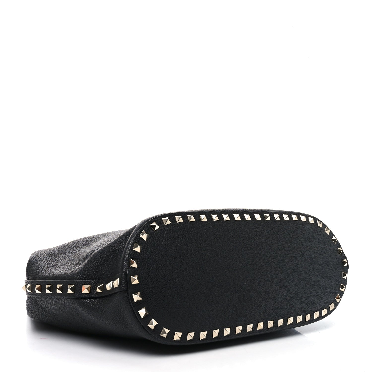 Valentino Garavani Grained Calfskin Small Rockstud Tote Black 4 of 10