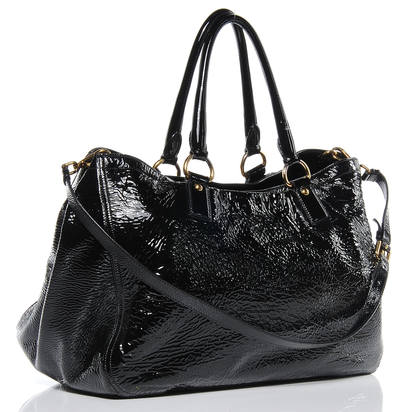Vernice Shopping Tote Black