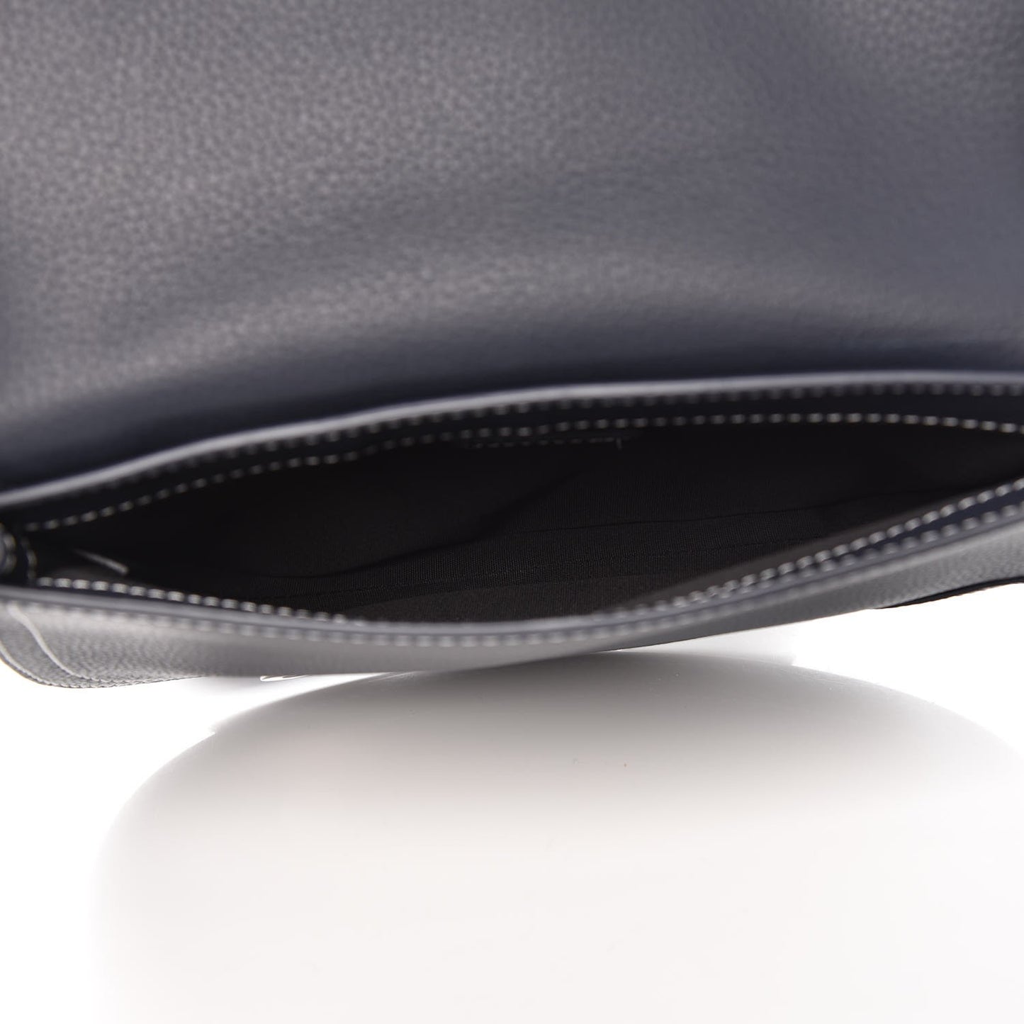 X KAWS Grained Calfskin Saddle Pouch Navy Blue