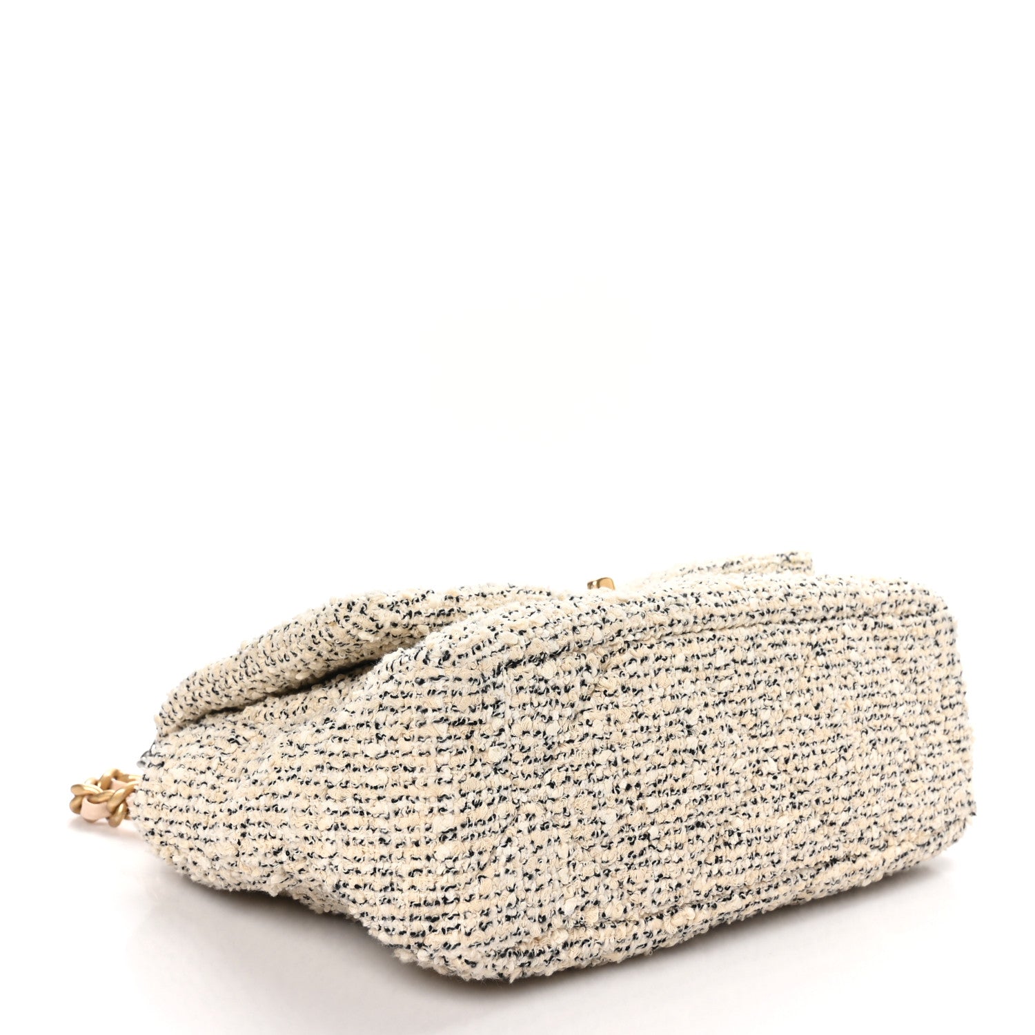 Chanel Tweed Quilted Large Chanel 19 Flap Ecru Black 4 of 11