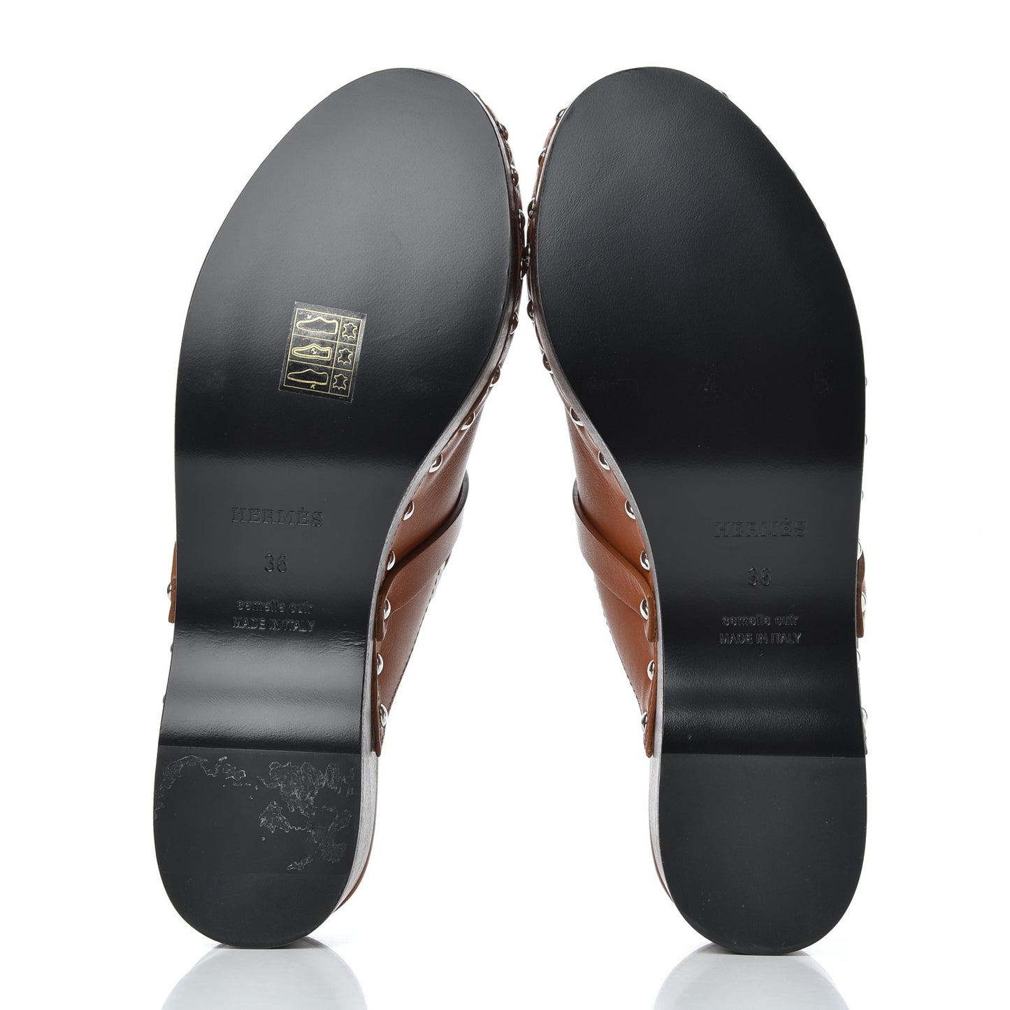 Heritage Calfskin Carlotta Mules 36 Naturel