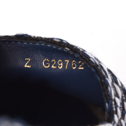 Chanel Tweed Grosgrain CC Espadrilles 38 Black Navy White 7 of 10