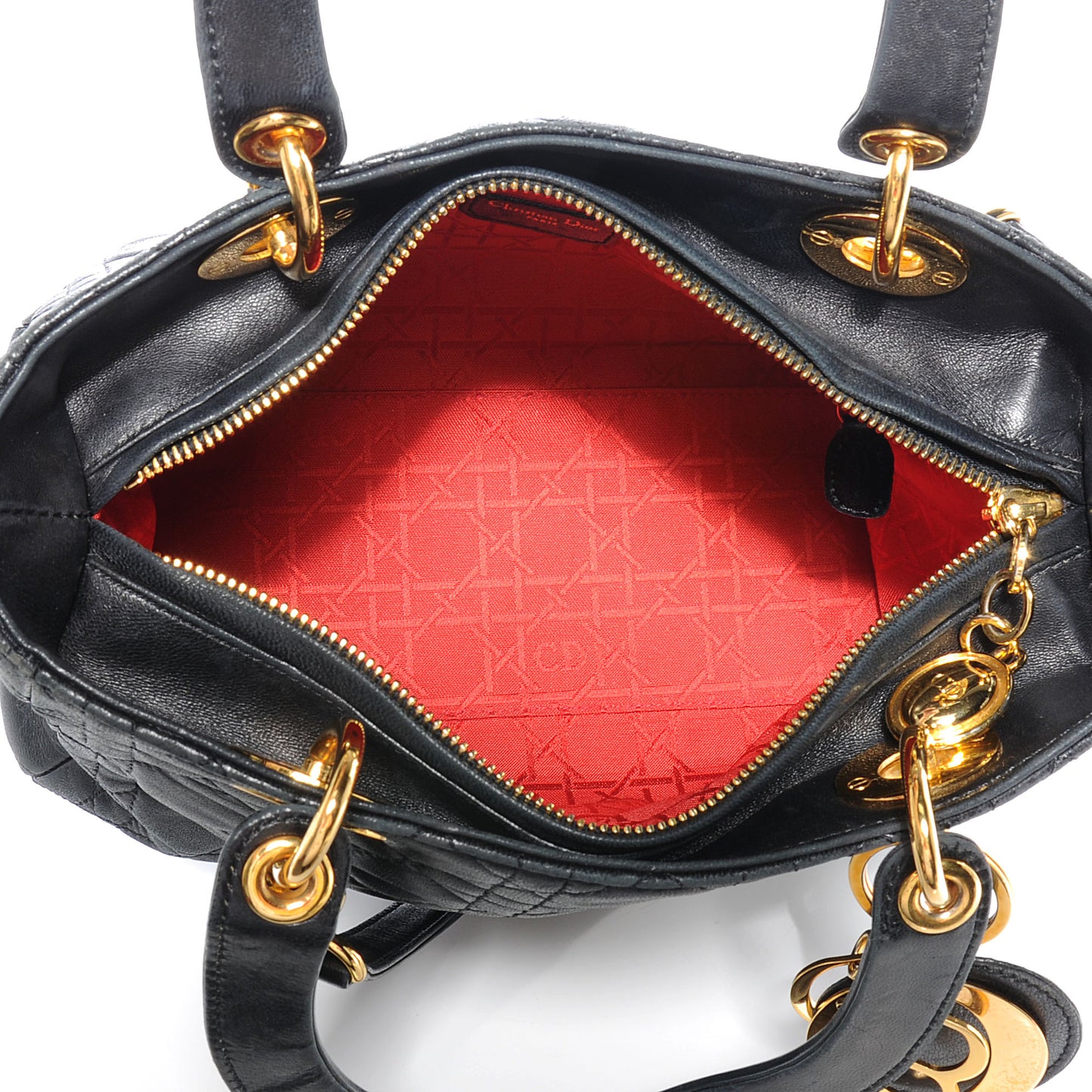 Lambskin Cannage Medium Lady Dior Black