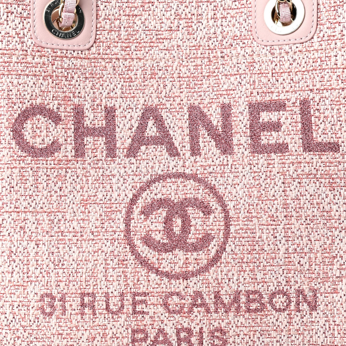 Lurex Boucle Mini Deauville Tote Pink