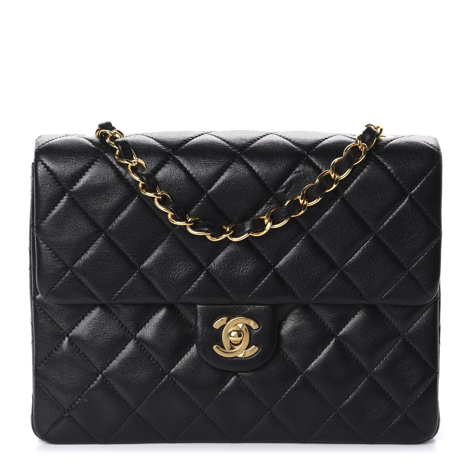 Chanel Lambskin Quilted Mini Square Flap Black 1 of 11