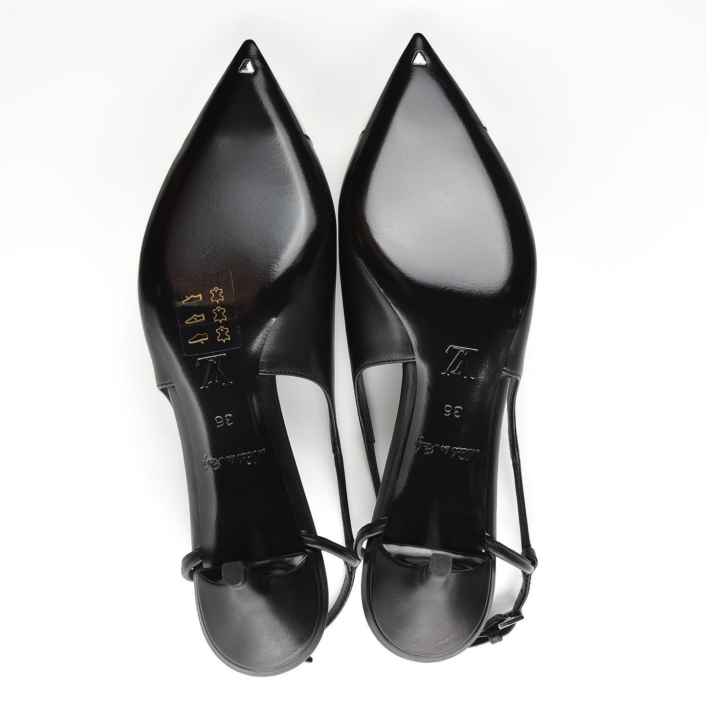 Calfskin Urban Twist Slingback Pumps 36 Black